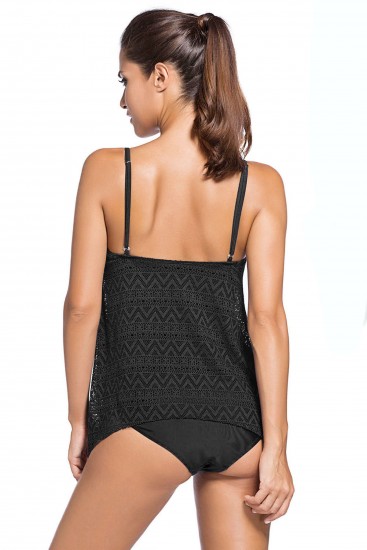 Bade Outfit Tankini Set in schwarz