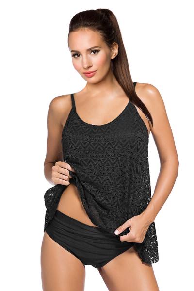 Bade Outfit Tankini Set in schwarz