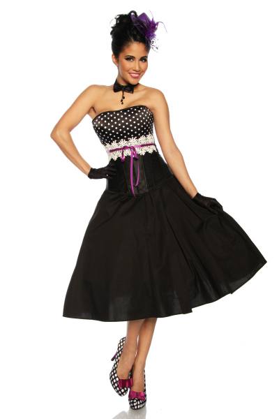 Rockabilly Stil Satin Corsage mit Häkelborte