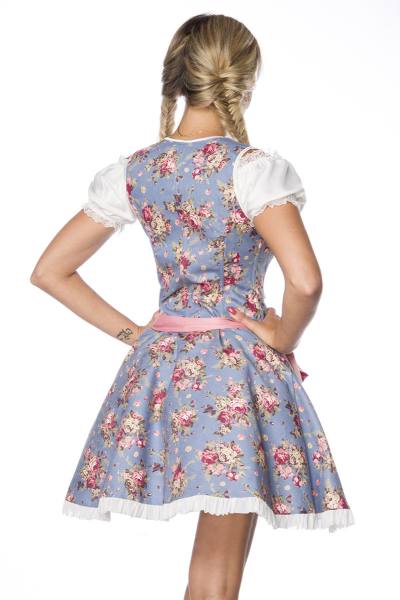 Dirndl aus Denim rosa/weiß