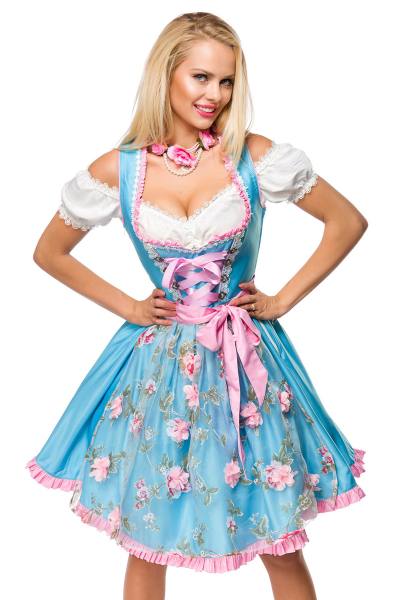 Dirndl mit transparente Blumenschürze