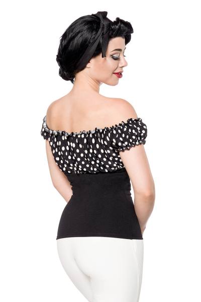 Jersey-Top Schulterfrei mit Dots