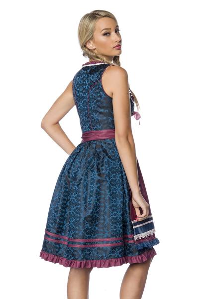 Luxus Designer Brokat Dirndl in blau