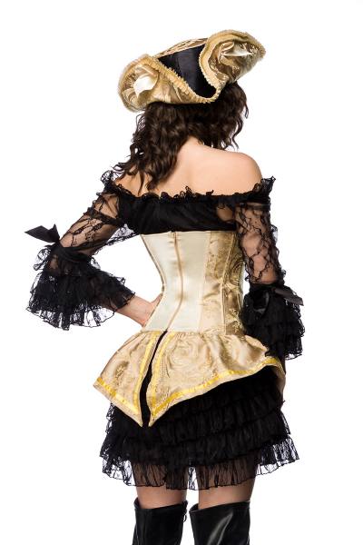 Piratenkostüm mit Spitzenkleid Gold