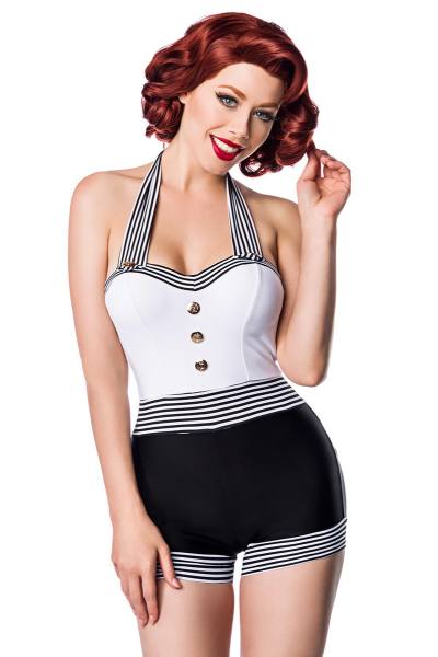 Retro Swimsuit in schwarz/weiß