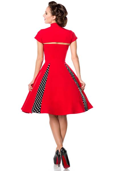 Godets Vintage-Kleid mit Bolero Rot