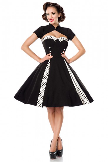 Trägerlose Retro Vintage-Kleid mit Bolero