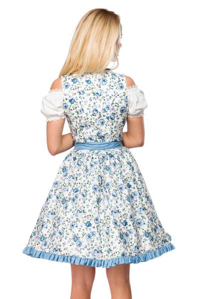 Romantische Dirndlkleid in Weiß/Blau