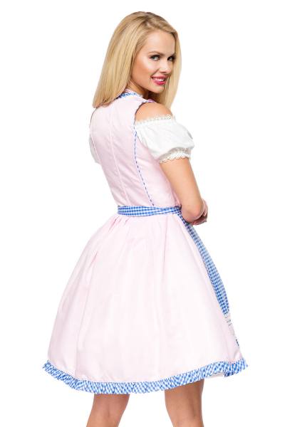 Romantisches Unterbrustdirndl in Rosa, Blau