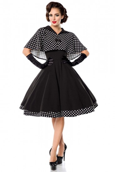 Schöne Petticoat Retro-Kleid mit Cape