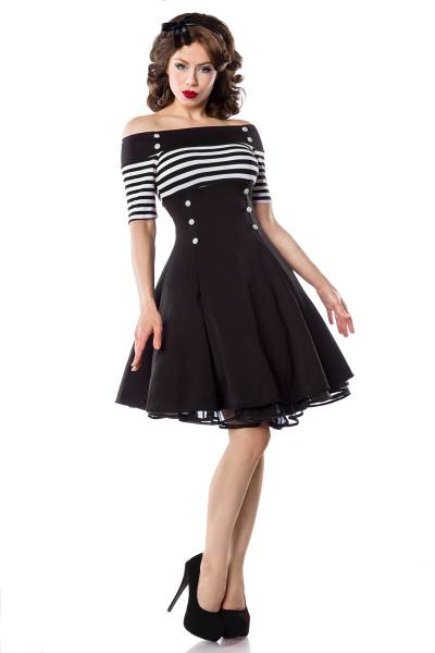 Vintage Cocktailkleid mit streifen oder dots, Schulterfrei