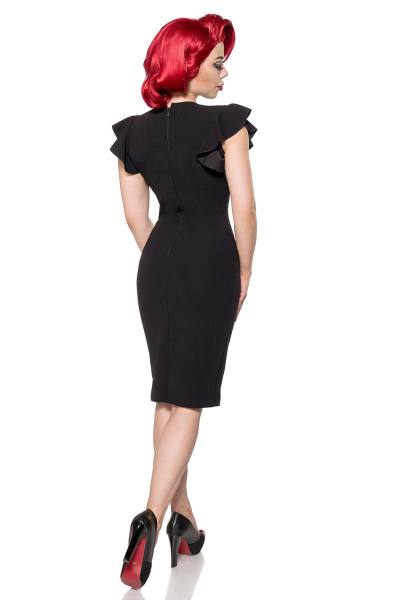 Knielanges Retro Kleid in Schwarz