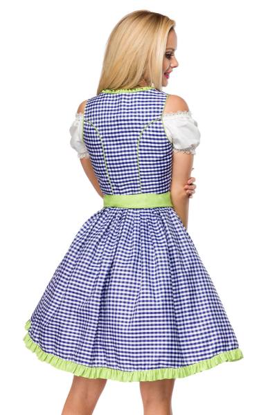 Traditionelles Karo Dirndl mit grüne Schürze