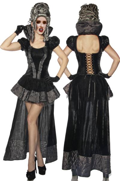 Vampire Kleid Gothic Stil mit lange Schleppe