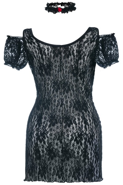 Andalea Chemise SB/1007 – Schwarzes Spitzen-Negligé (Plus Size)