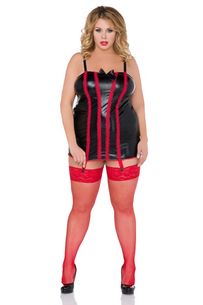 Andalea Wetlook-Chemise Z/5022 schwarz/rot