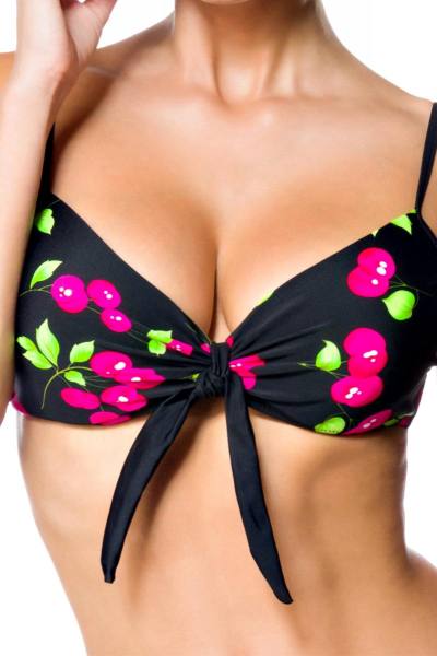 Bikinioberteil Swim Bra in schwarz/pink