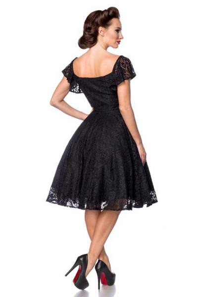 Spitzenkleid mit Flügelärmelchen schwarz