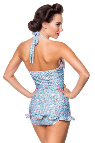 Belsira Vintage Badeanzug in blau/rosa