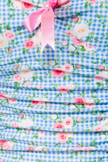 Belsira Vintage Badeanzug in blau/rosa