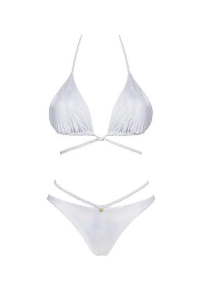 Bikini mit modische Riemchen weiß