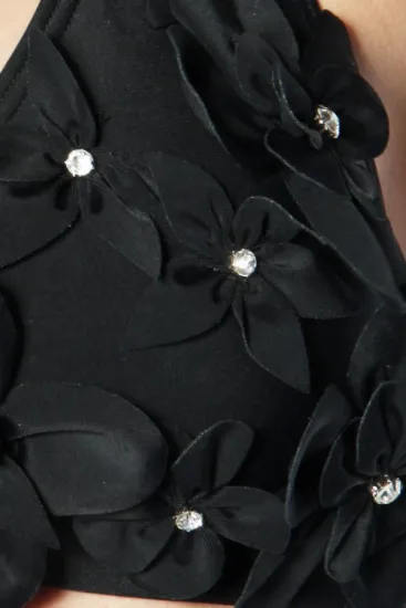 Blümchen Triangel Bikini schwarz