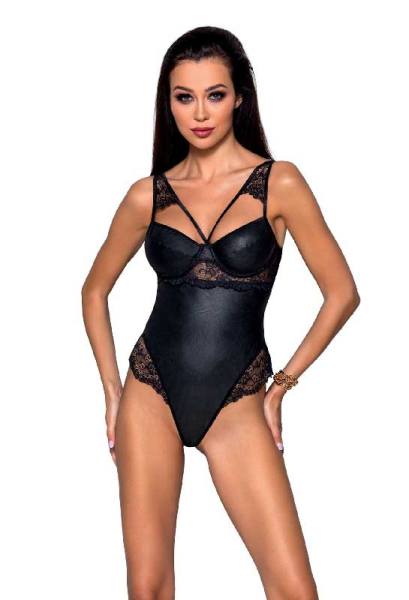 Bodysuit mit halb offene Cups schwarz