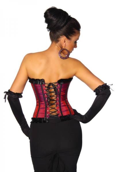 Burlesque Satin-Corsage rot mit Schleife
