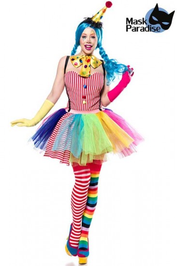 Bunte Clown Girl Kostüm mit Tutu