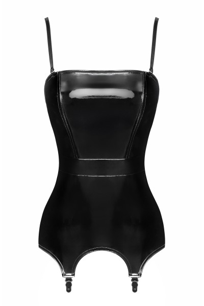 Corsagen-Kleid mit Strumpfhalter schwarz