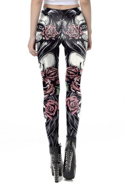 Día de Muertos Leggings in schwarz