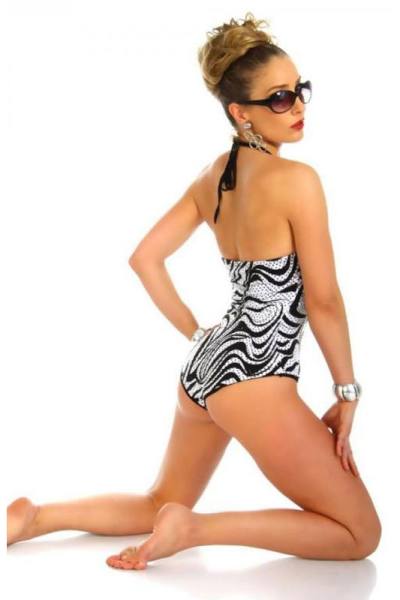 Damen Bandeau Badeanzüge, Body mit Cut Out