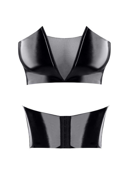 Damen-Top aus Lack in schwarz