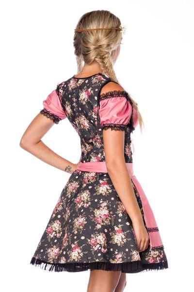 Dirndl aus Denim schwarz/rosa