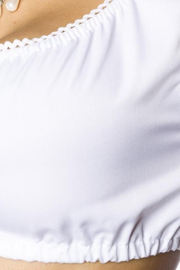 Dirndl-Bluse mit transparenten Ärmeln weiß