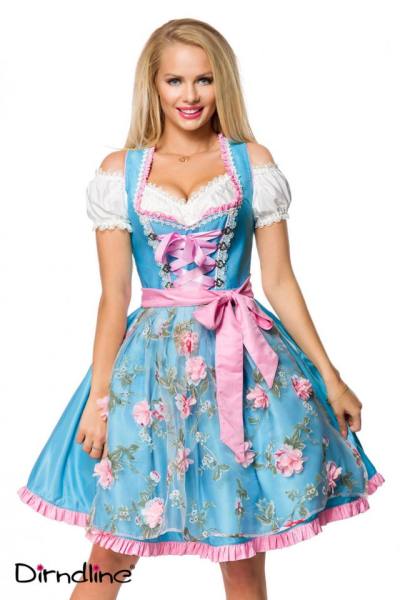 Dirndl mit transparente Blumenschürze