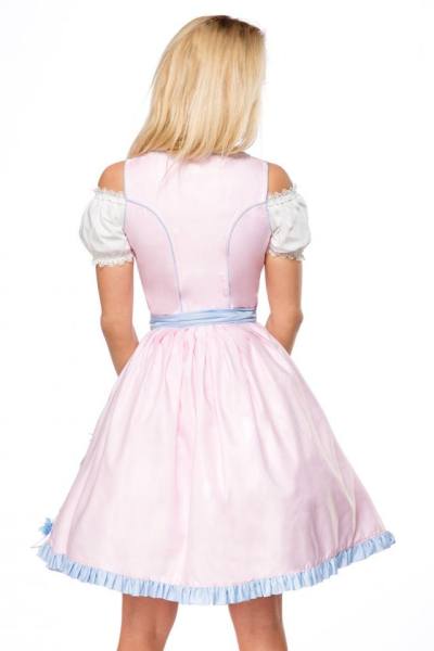 Dirndl mit transparente Blumenschürze-rosa