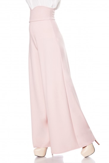 Marlene-Hose mit hohem Bund rosa