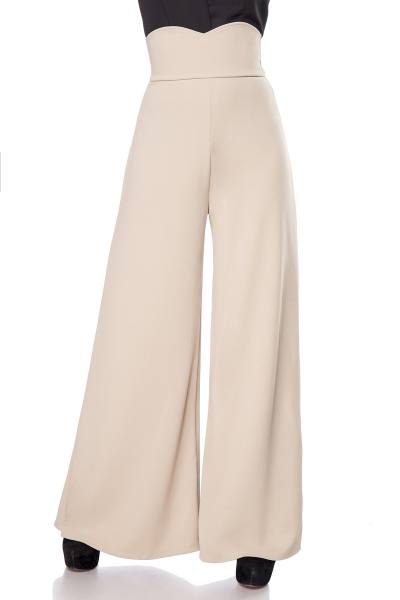 Marlenehose beige mit hohem Bund