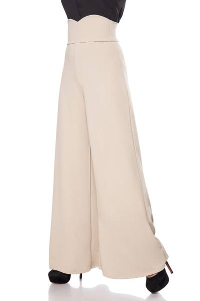 Marlenehose beige mit hohem Bund