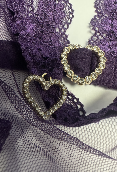 Feines Netz BH-Set in Lila