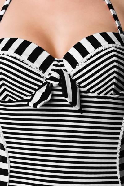 Gestreifter Neckholder Badeanzüge in Retro Look