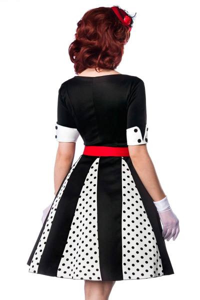 Godet Retro Kleid mit V-Ausschnitt