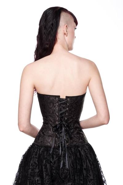 Gothic Brokat-Corsage in schwarz