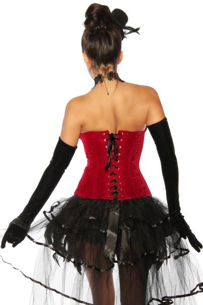 Gothic Burlesque-Corsage mit Federn