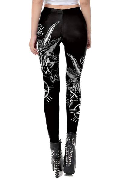 Gothic Devil Leggings mit Pentagramm