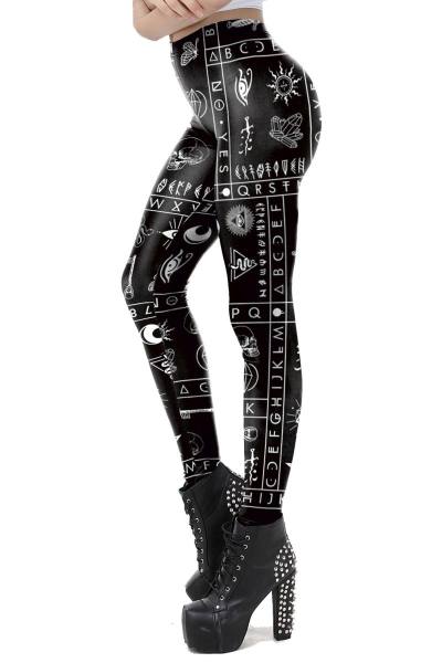 Gothic Leggings mit  Symboldruck