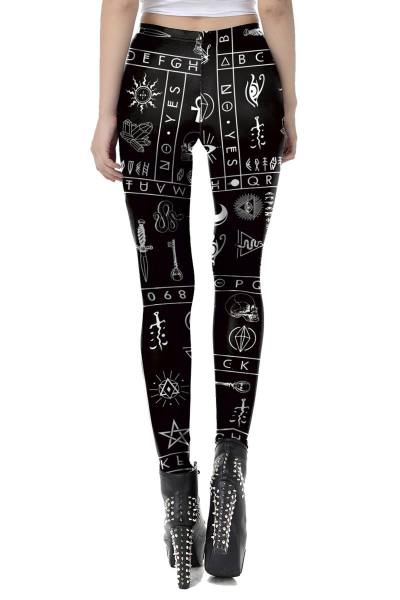 Gothic Leggings mit  Symboldruck