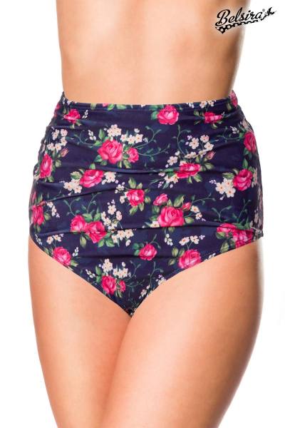 High Waist Badehöschen in blumenmuster