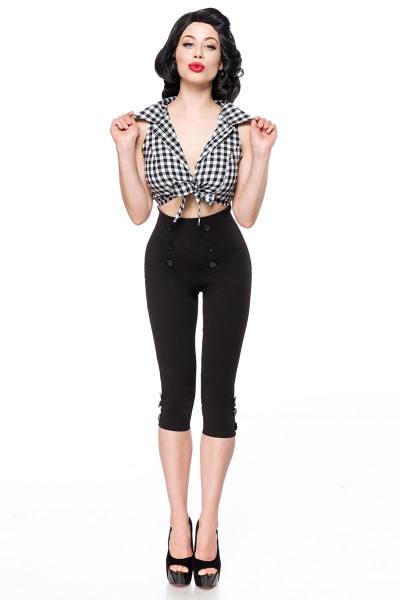 High Waist Retro Caprihose schwarz